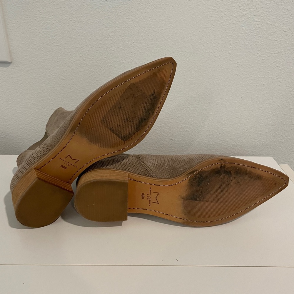 [Marc Fisher] Taupe Perforated Suede Pointed Boot… - image 3